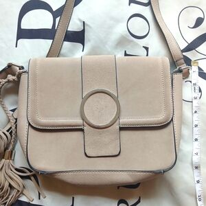 Vintage Faux Pebble Suede Towne Shoes Crossbody Bag